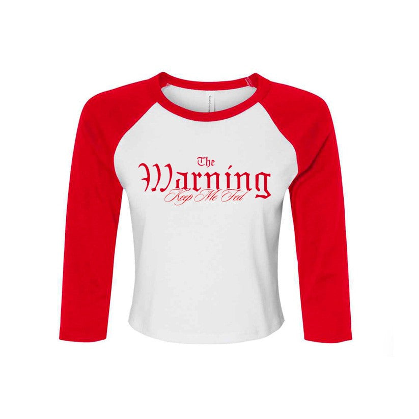 Logo Ladies Longsleeve White & Red Baseball Shirt